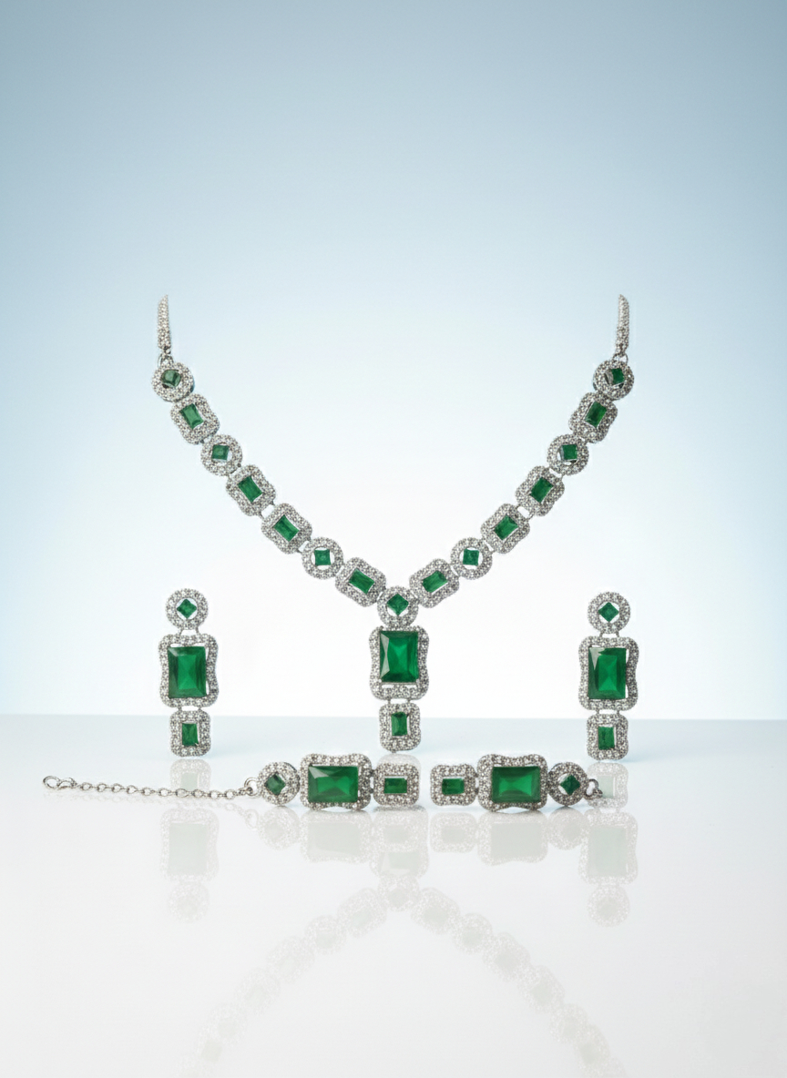 Trink Stone Necklace & Earrings