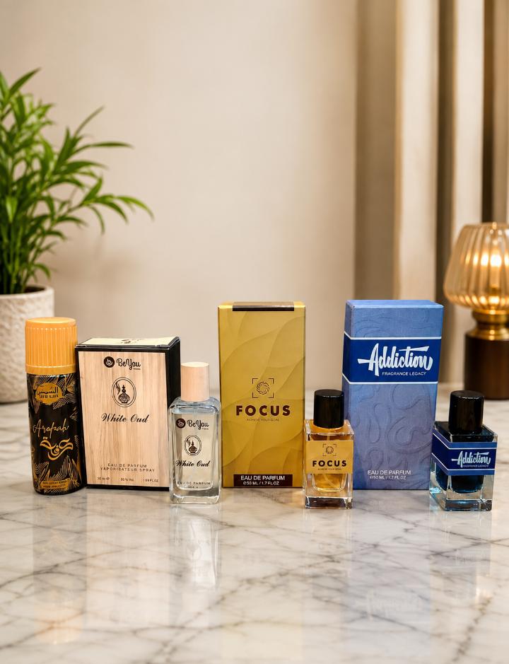 Bari Eid Offer | Focus, Addiction, White Oud, Body Spray.
