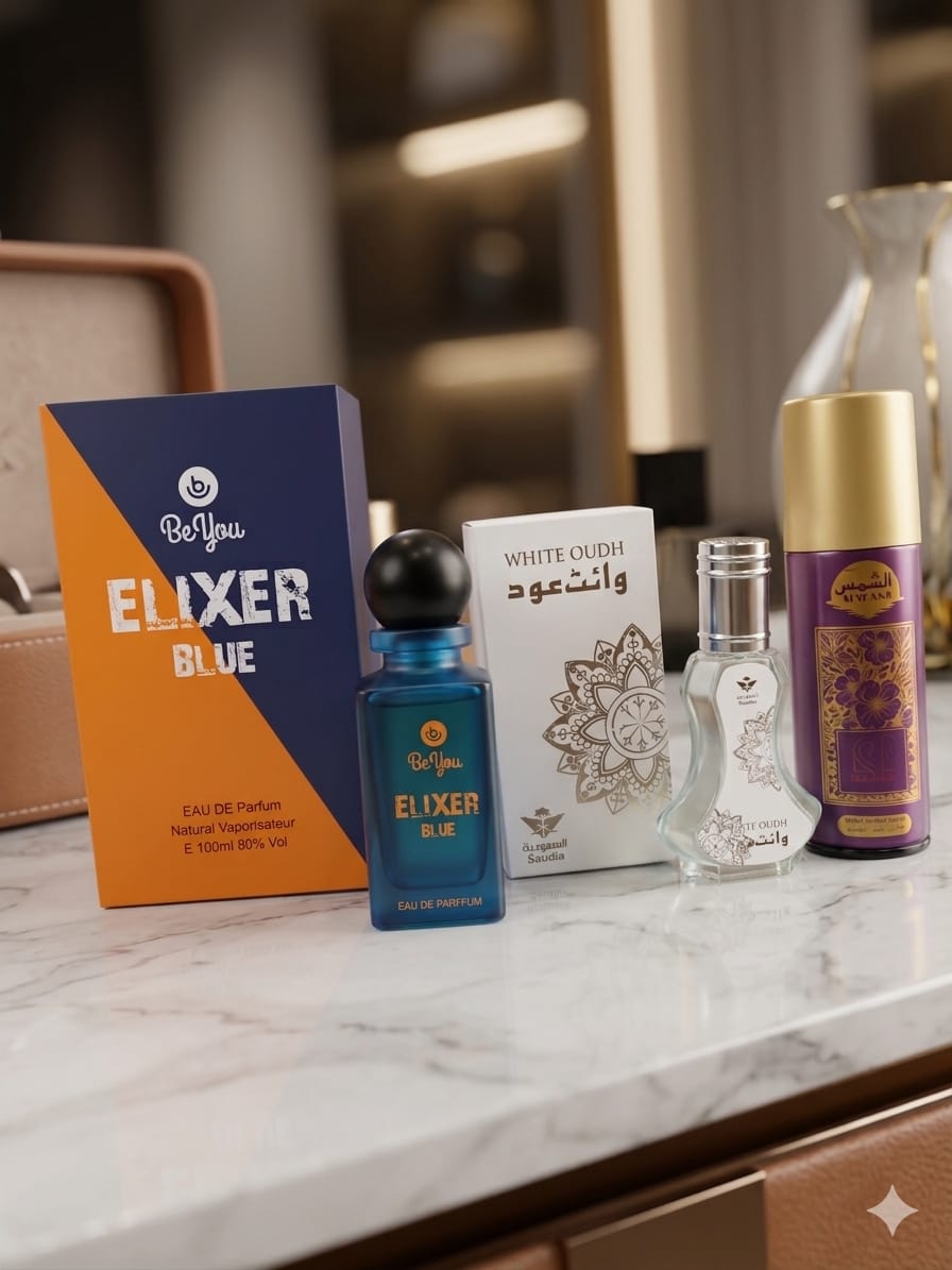 Elixer Blue | Free White Oud & Body Spray.