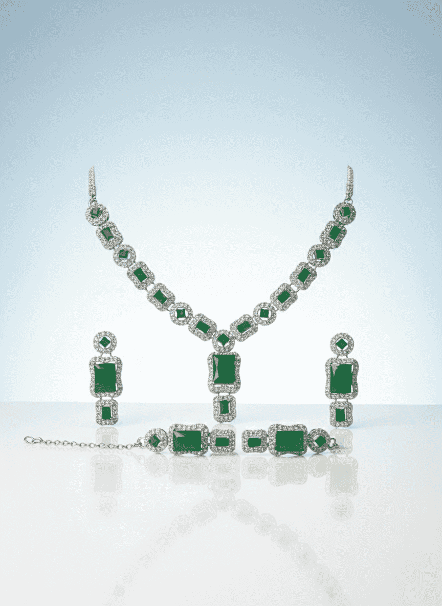 Trink Stone Necklace & Earrings