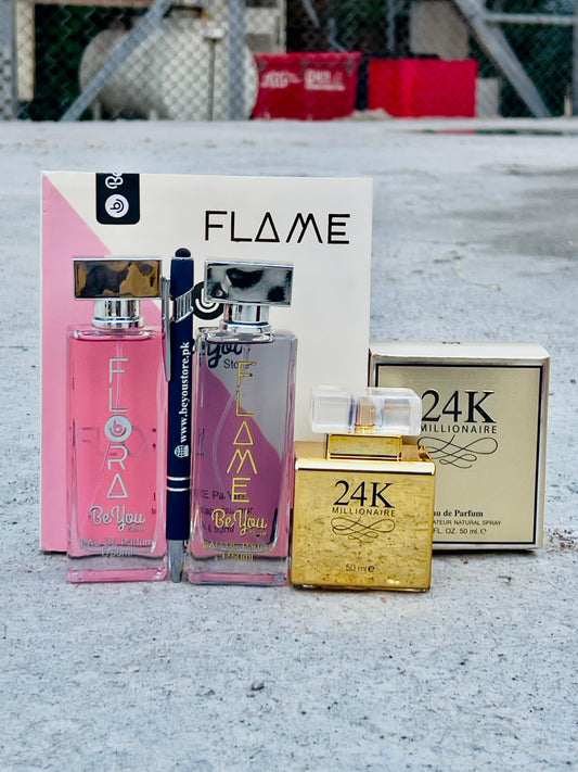 4 IN 1 DEAL 🔥 | FLAME + FLORA + 24K  PERFUMES | 🎁 GIFT PEN